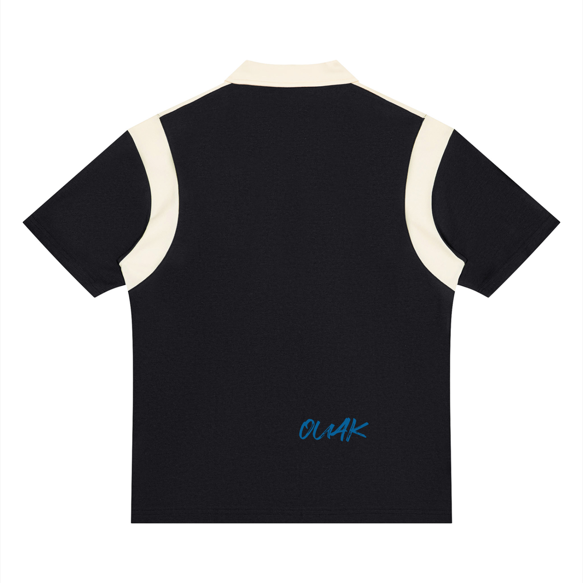 Men Color Block Quarter Zip Polo Shirt