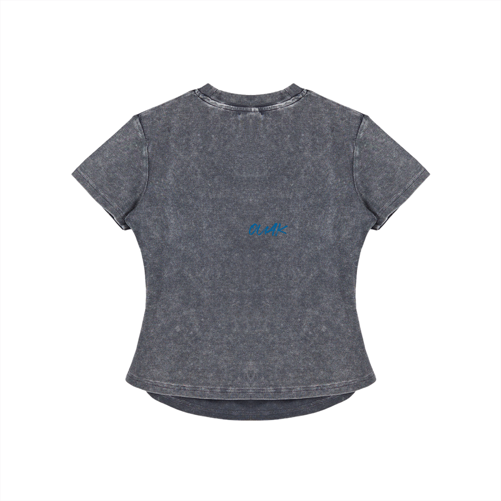 Vintage Washed Bodycon Cotton T-Shirt