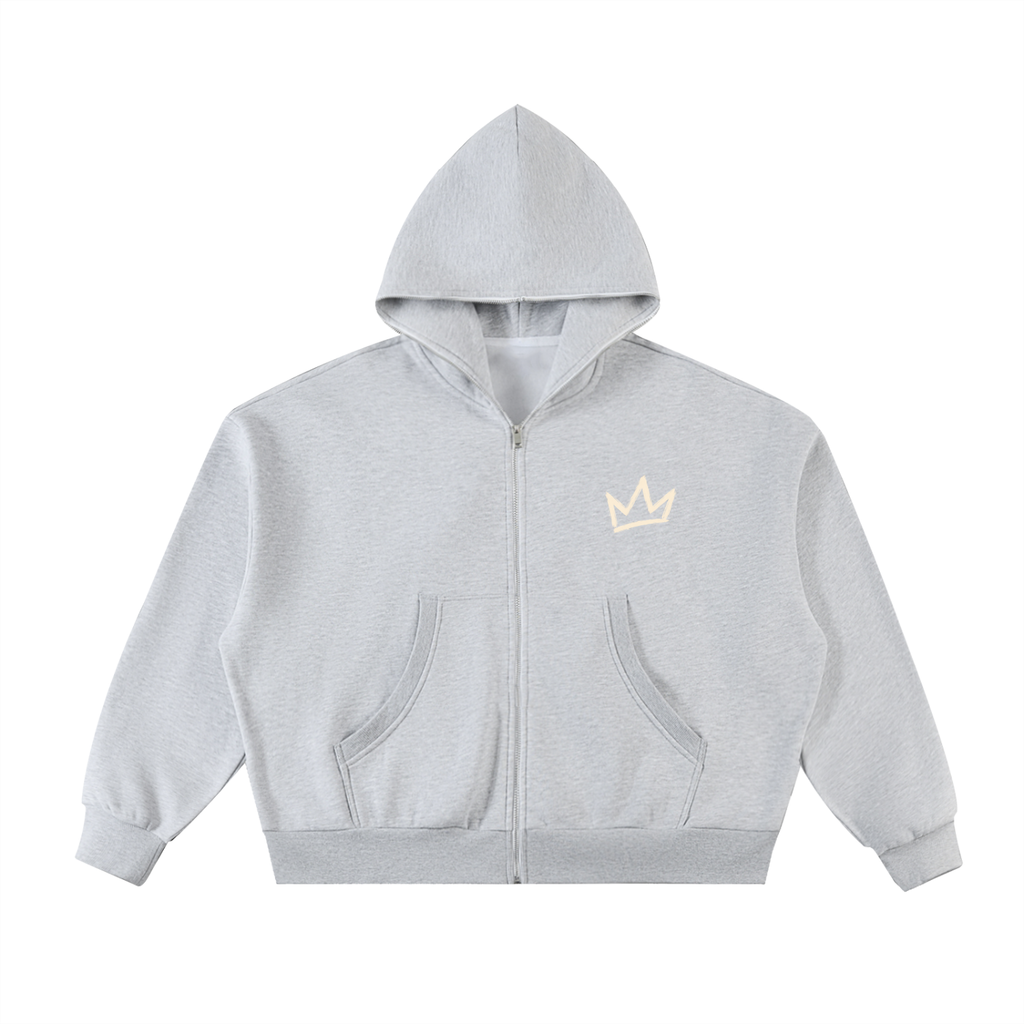 Men Full-Zip Boxy Hoodie