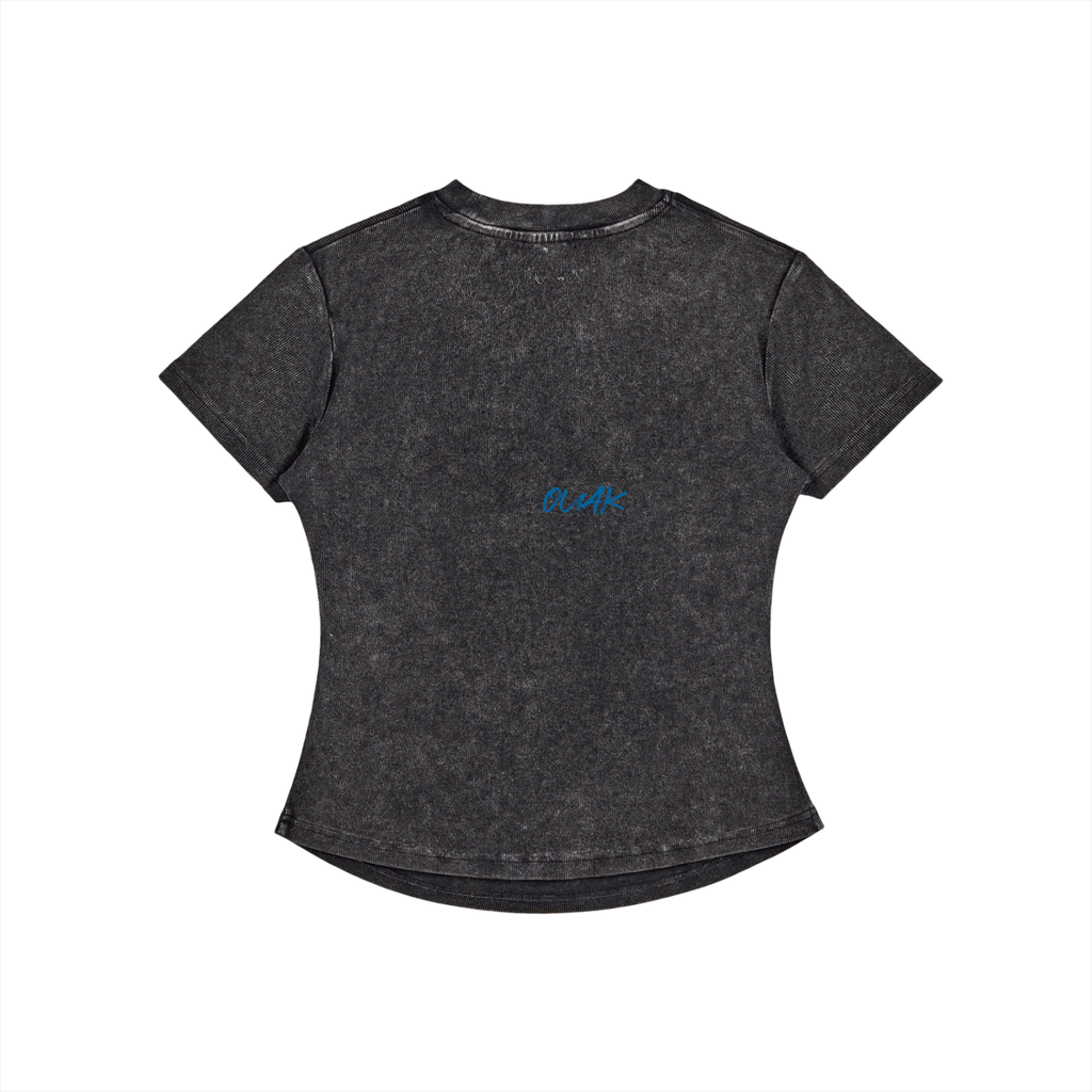 Vintage Washed Bodycon Cotton T-Shirt