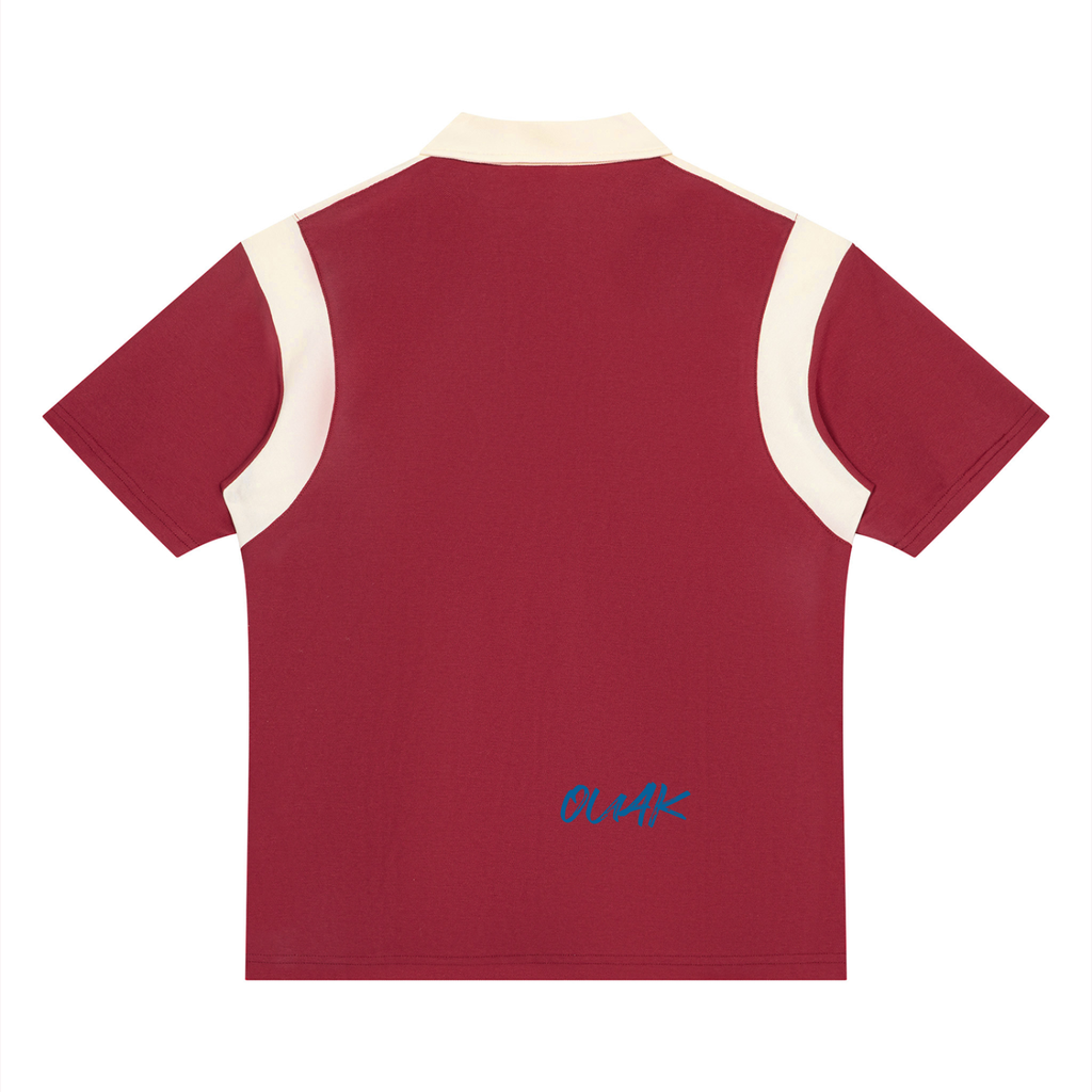 Men Color Block Quarter Zip Polo Shirt