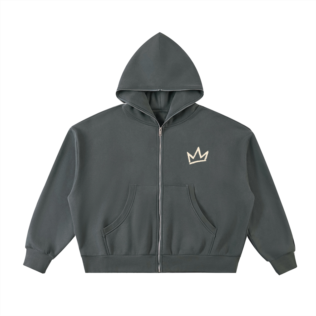 Men Full-Zip Boxy Hoodie