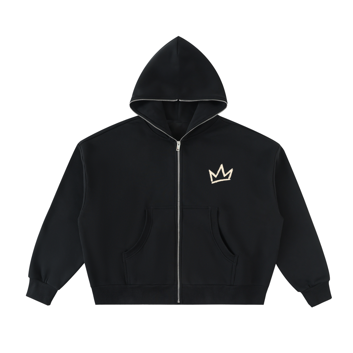Men Full-Zip Boxy Hoodie