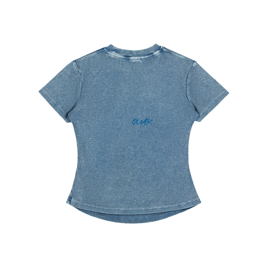 Vintage Washed Bodycon Cotton T-Shirt
